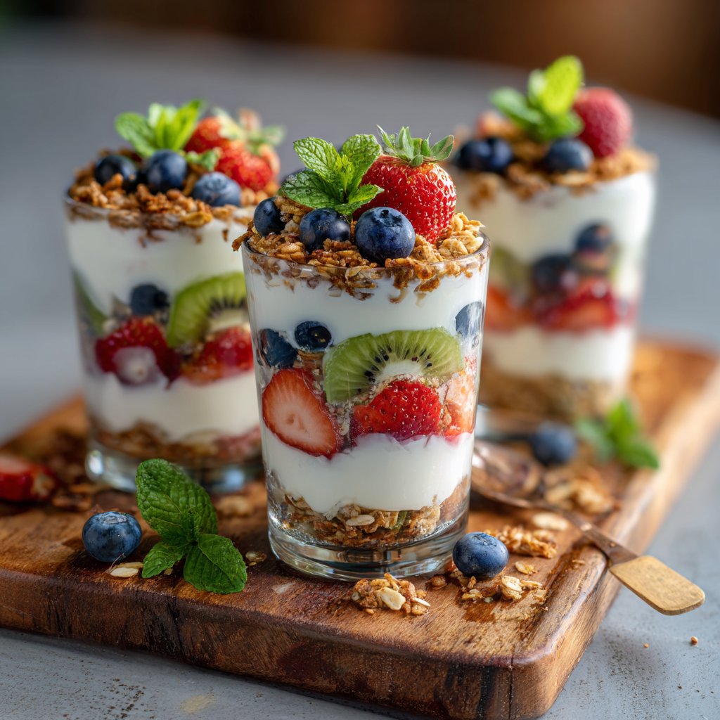 Rainbow Fruit Parfait Cups