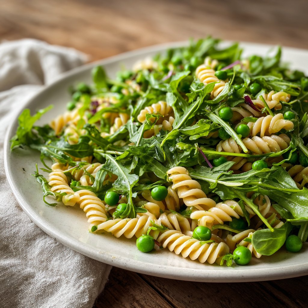 Arugula and Pea Pasta Salad