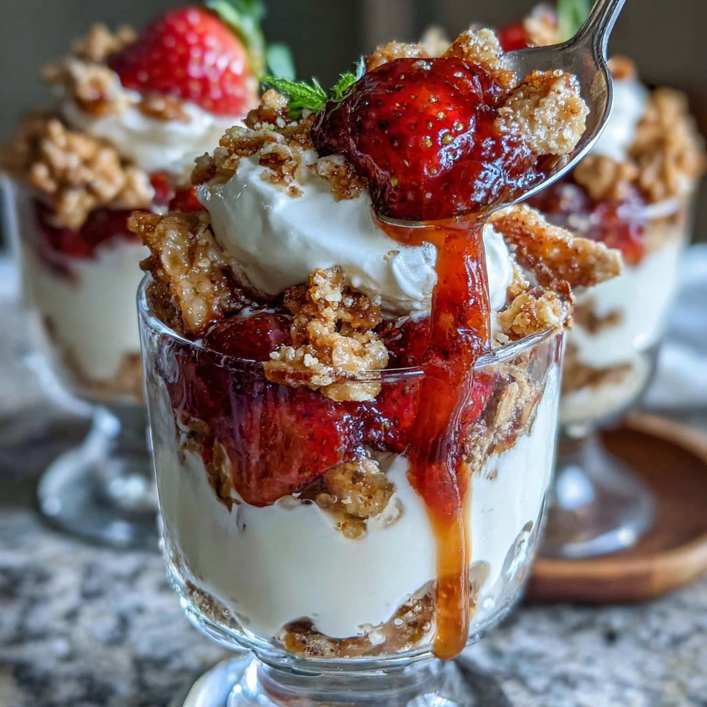 Layered Strawberry Parfait Treat