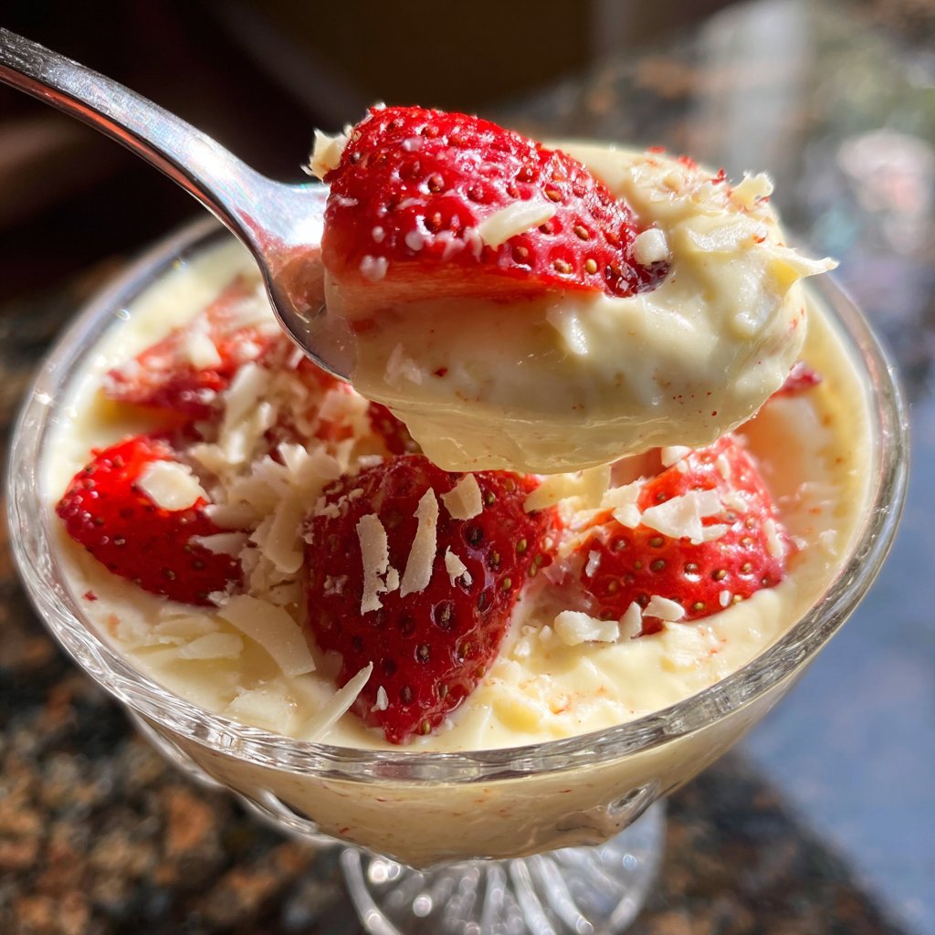 Creamy Strawberry White Chocolate Mousse