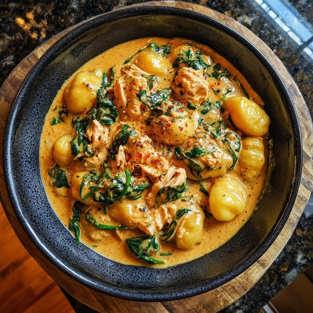Creamy Salmon Spinach Gnocchi
